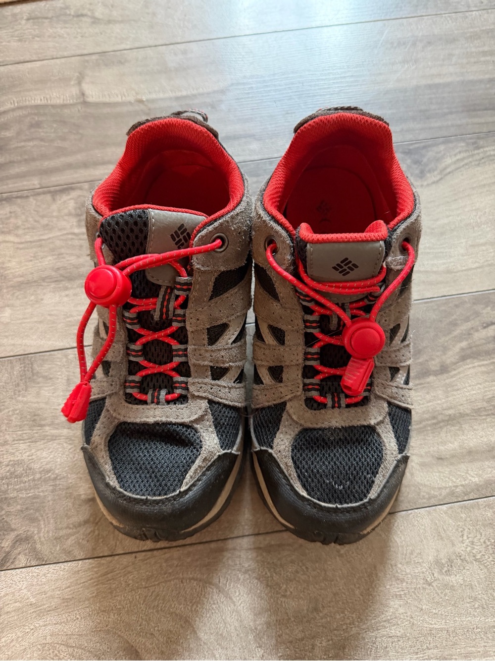 Columbia Kids Gray and Red Sneakers